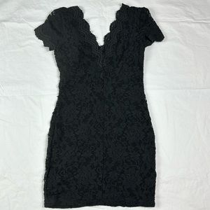 Urban Outfitters Kimichi Black Lace V-neck Dress (Small)